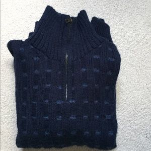 Dark blue quarter zip sweater